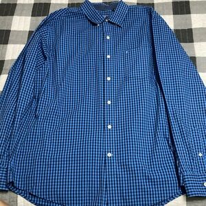 Mens Izod casual button down long sleeve blue size L